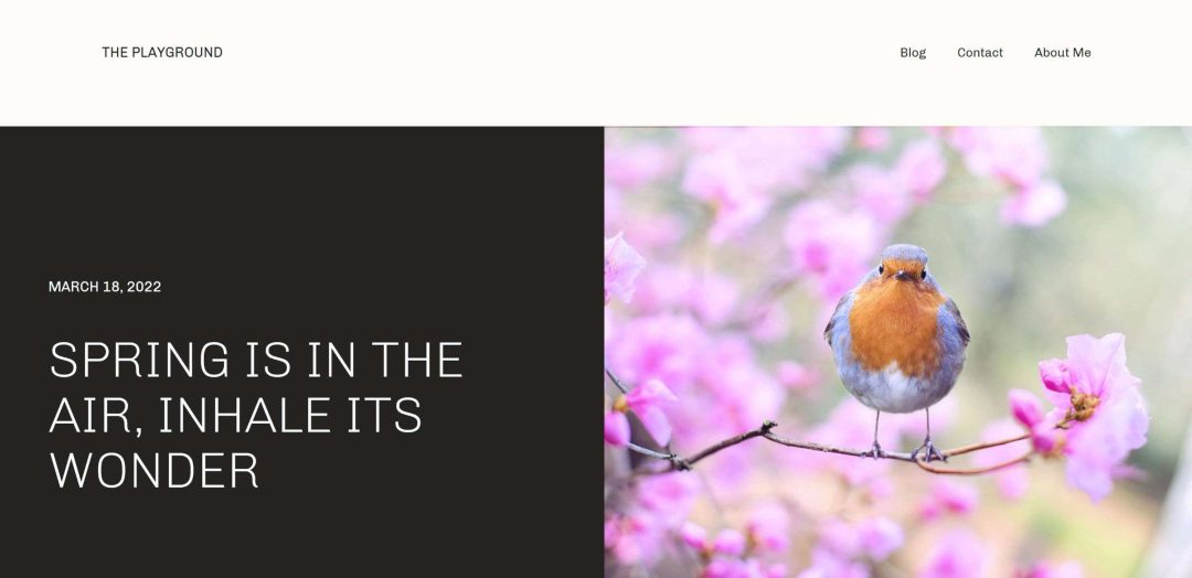 Single post title on a WordPress post page view.  The date and title are on the left.  The featured image is on the right.