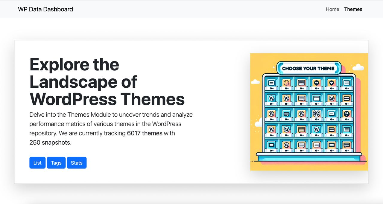 WP Data Dashboard Tracks WordPress.org Themes Ecosystem